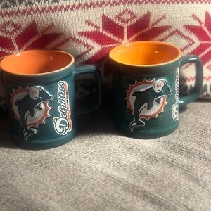 Dolphins Themed Green and Orange Mugs